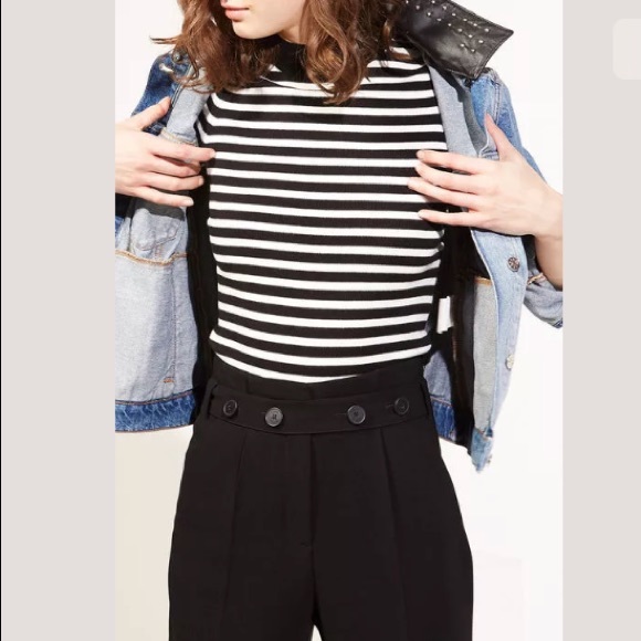 CLAUDIE PIERLOT MING SWEATER Striped Mockneck - Picture 2 of 6